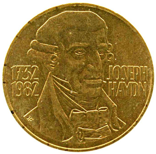 Austria | 20 Schilling Coin | Joseph Haydn | KM2955 | 1982 - 1993