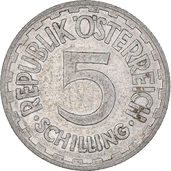 Austria 5 Schilling Coin | KM2879 | 1952 - 1957