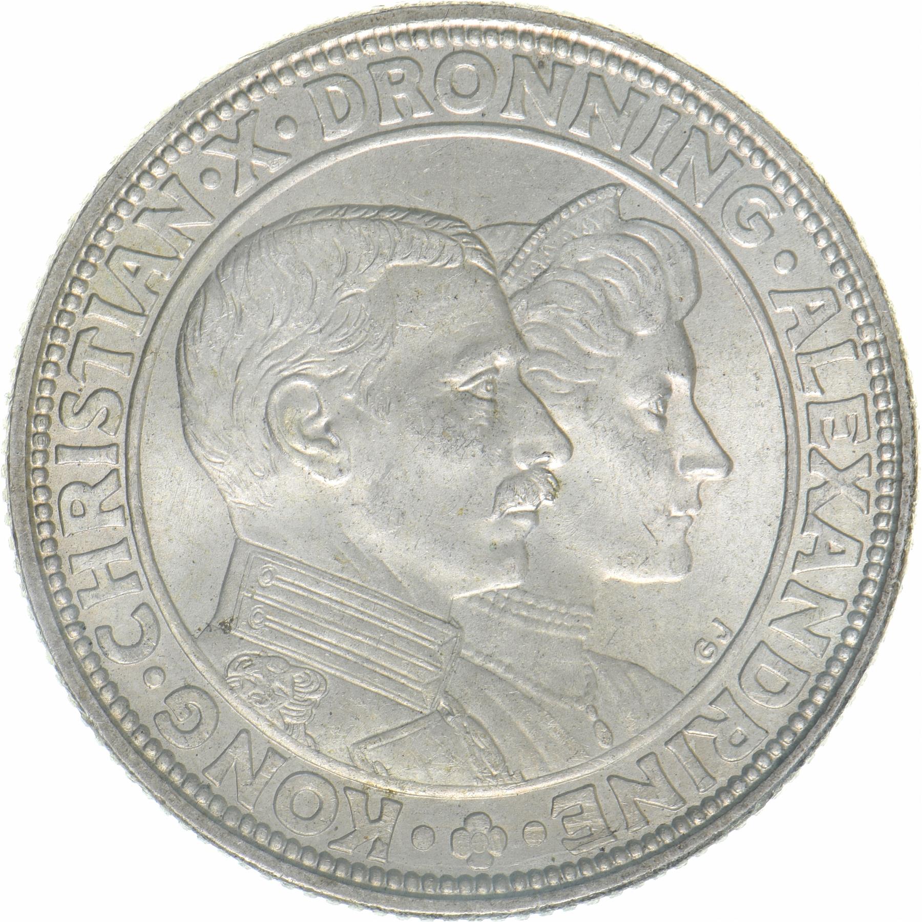Denmark | 2 Kroner Coin | Silver wedding | KM:821 | 1923