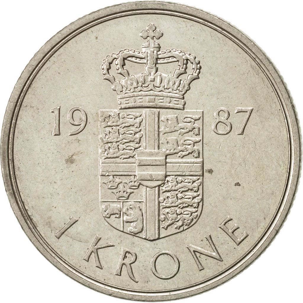 Denmark | 1 Krone Coin | Margrethe II | Km:862 | 1973 - 1989