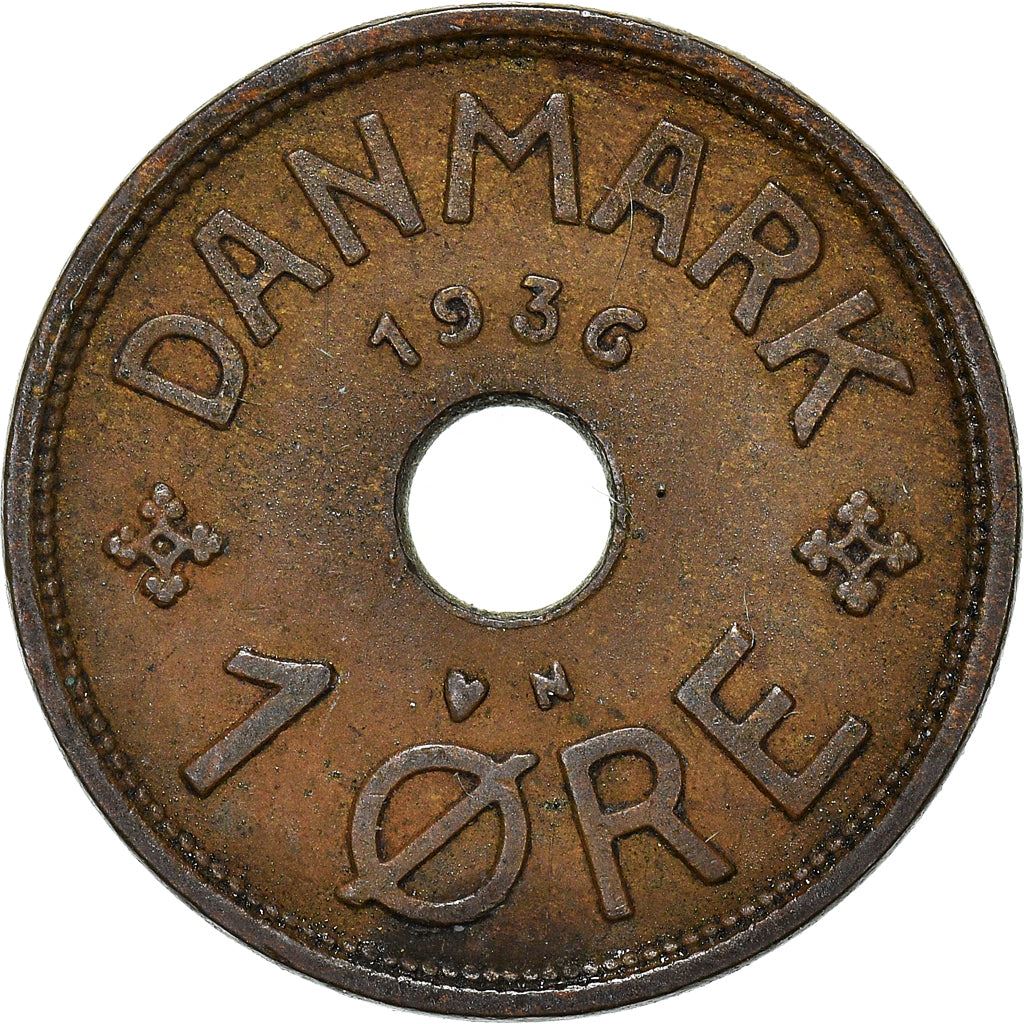 Denmark | 1 Ore Coin | Monogram | Km:826 | 1926 - 1940