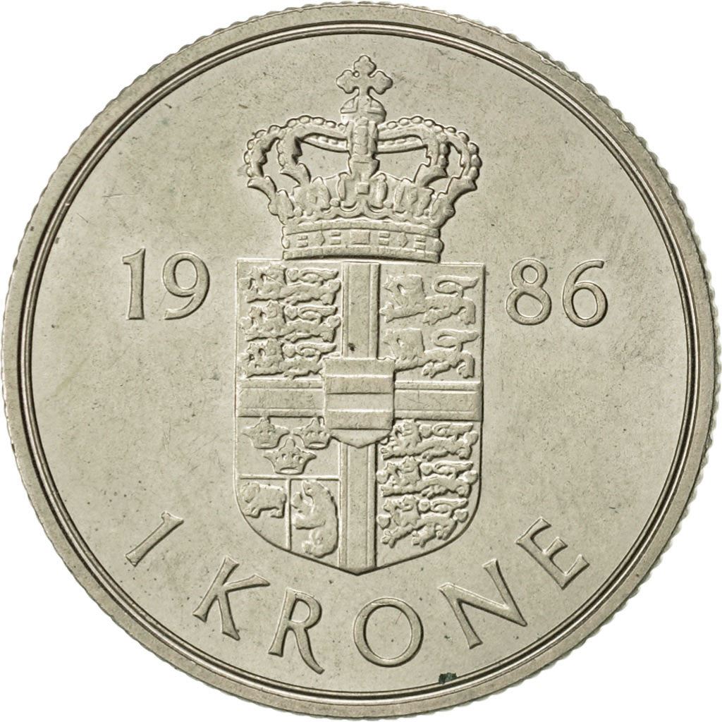 Denmark | 1 Krone Coin | Margrethe II | Km:862 | 1973 - 1989