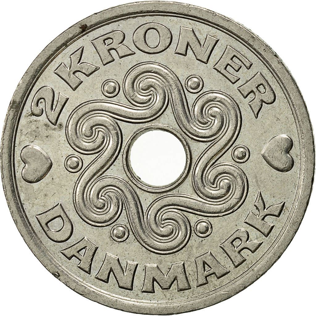 Denmark | 2 Kroner Coin | Royal monogram | Km:874 | 1992 - 2023