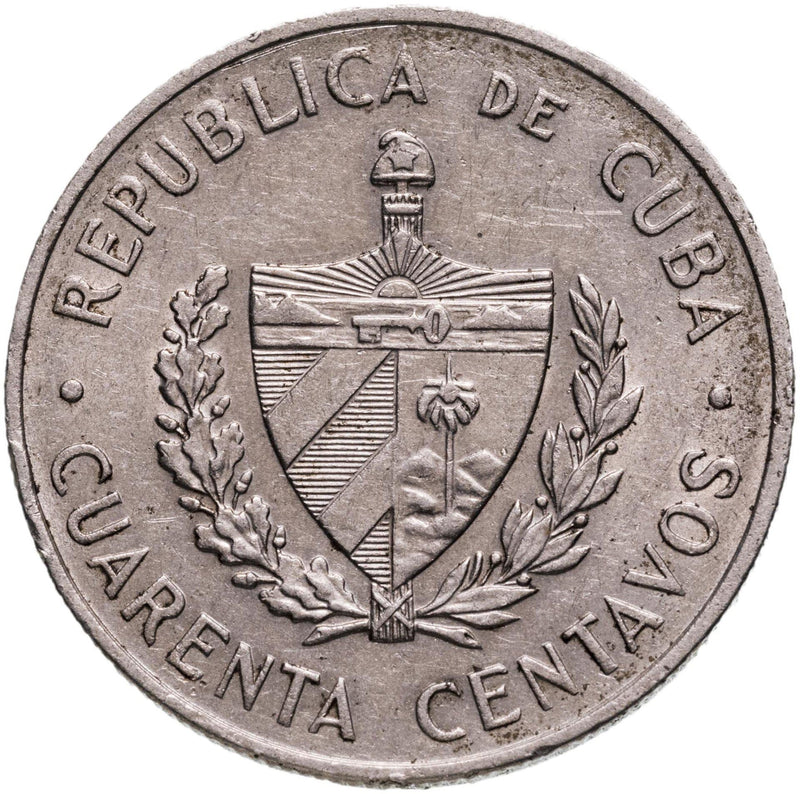 40 Centavos Coin | Camilo Cienfuegos Gorriarán | Km:32 | 1962