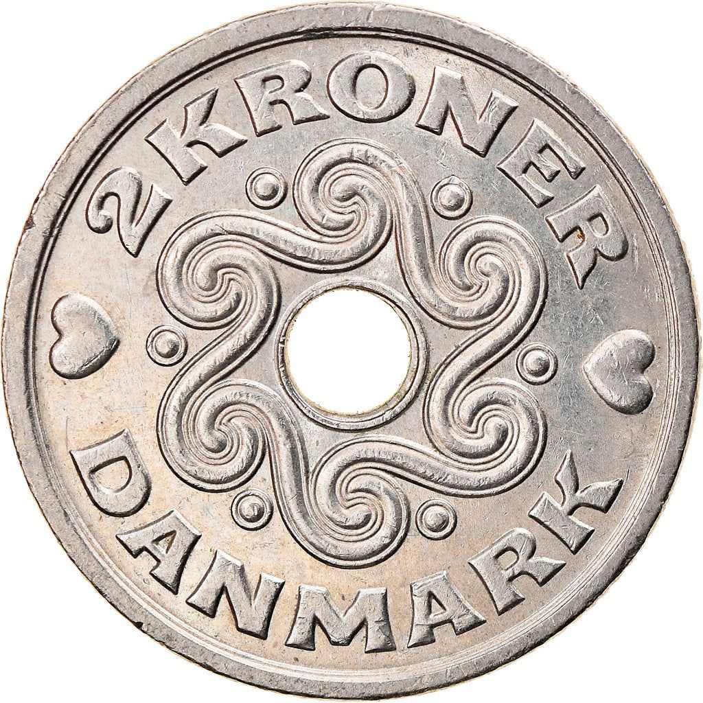 Denmark | 2 Kroner Coin | Royal monogram | Km:874 | 1992 - 2023