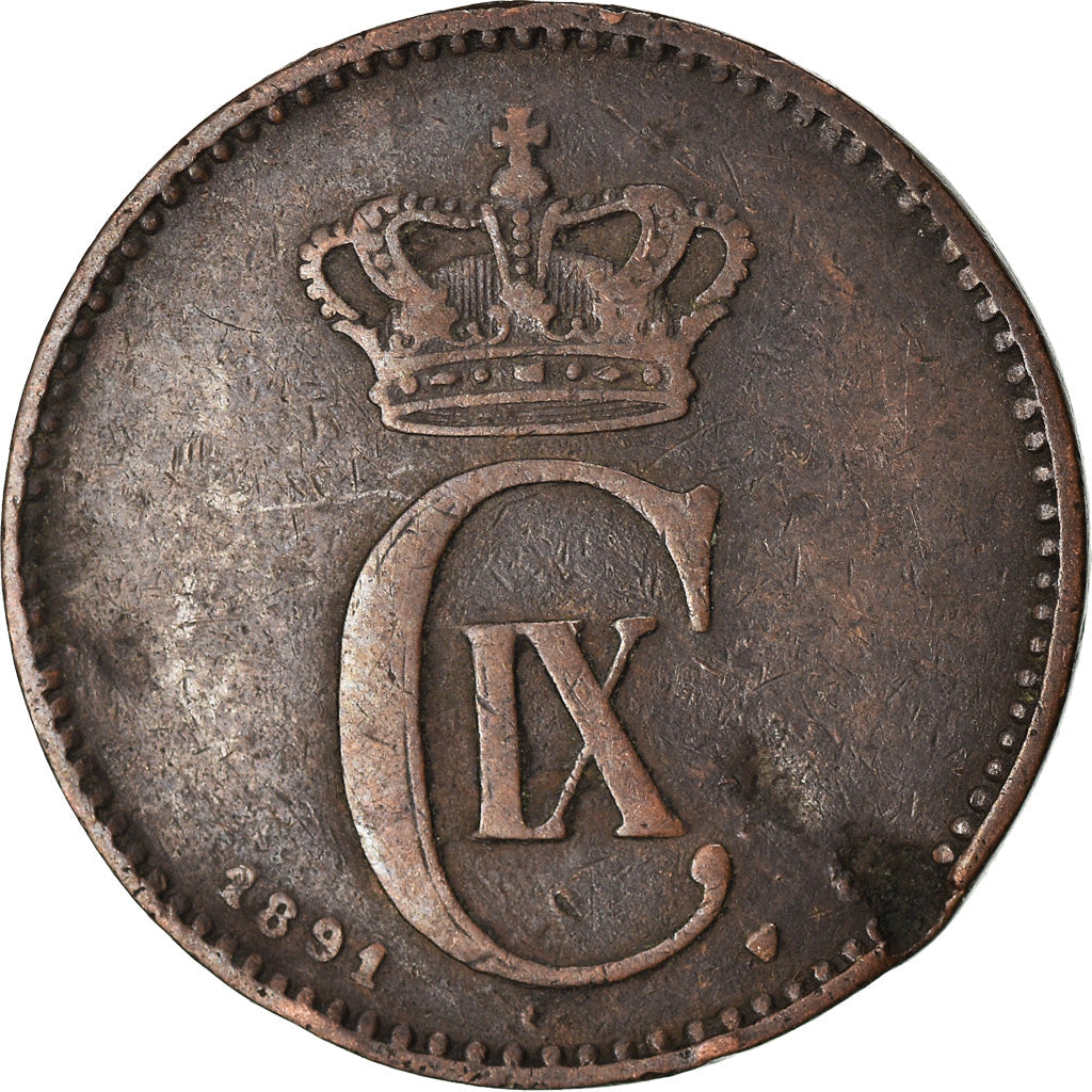 Denmark | 2 Ore Coin | Monogram | Km:793 | 1874 - 1906