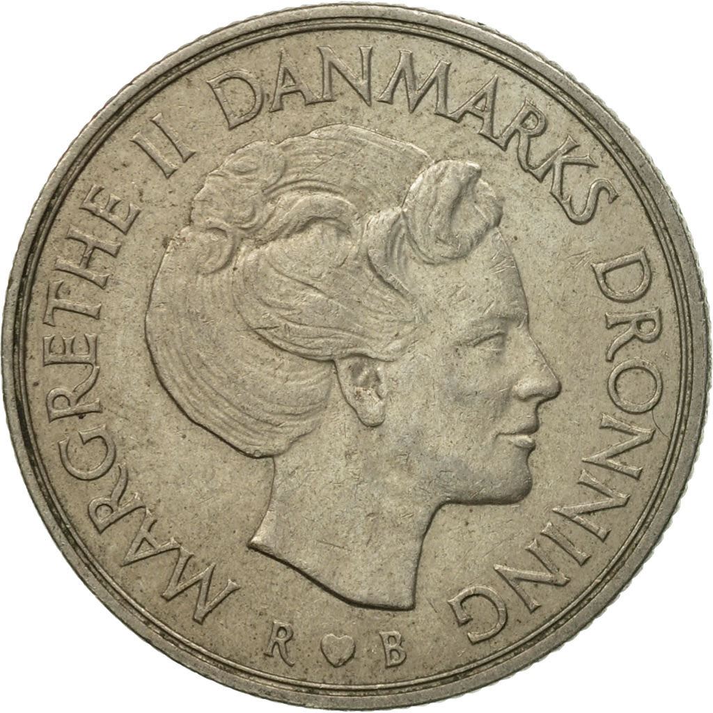 Denmark | 1 Krone Coin | Margrethe II | Km:862 | 1973 - 1989