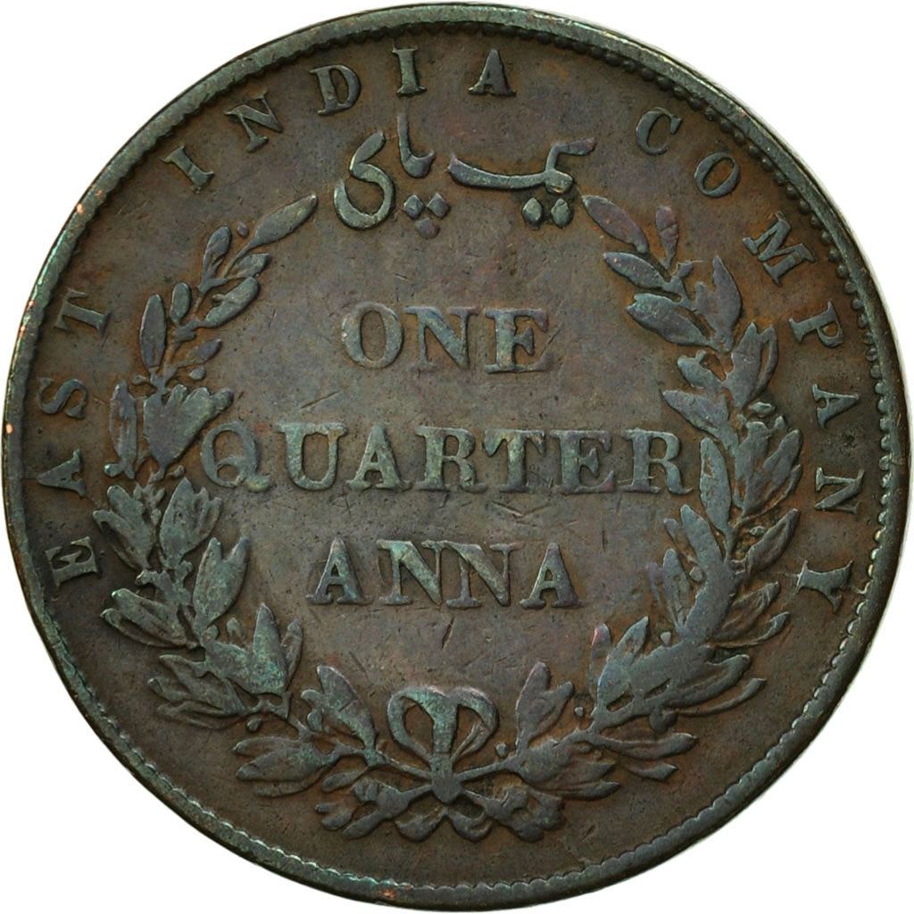India - British | 1/4 Anna Coin | East India Company | Km:463 | 1857 - 1858