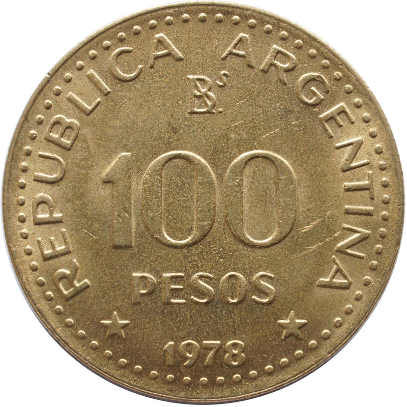 Argentina 100 Pesos Coin | Jose de San Martin | KM82 | 1978 - 1979