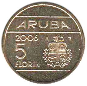 Aruba | 5 Florin Coin | Queen Beatrix | KM38 | 2005 - 2013