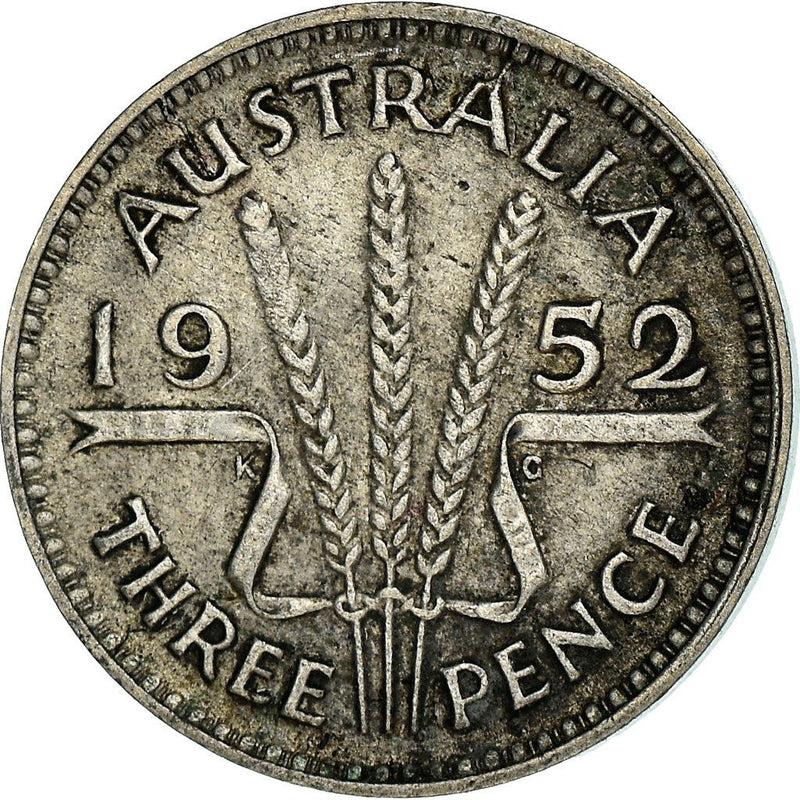 Australia | 3 Pence Coin | George VI | Silver | KM44 | 1949 - 1952