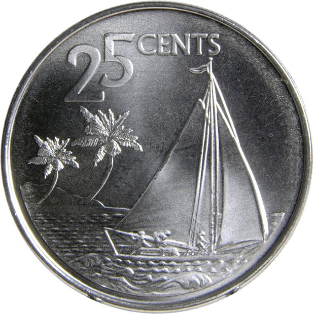 Bahamas | 25 Cents Coin | Flamingo | Marlin | Bahamian Sloop | KM220 | 2007 - 2015