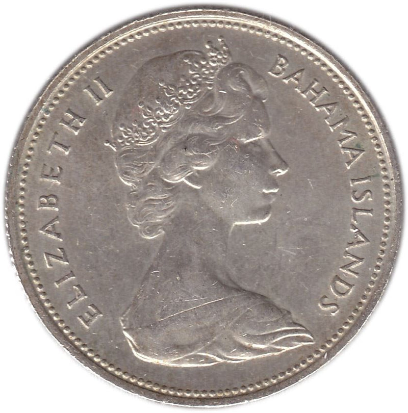 Bahamas | 50 Cents Coin | Queen Elizabeth II | Blue Marlin | KM7 | 1966 - 1970