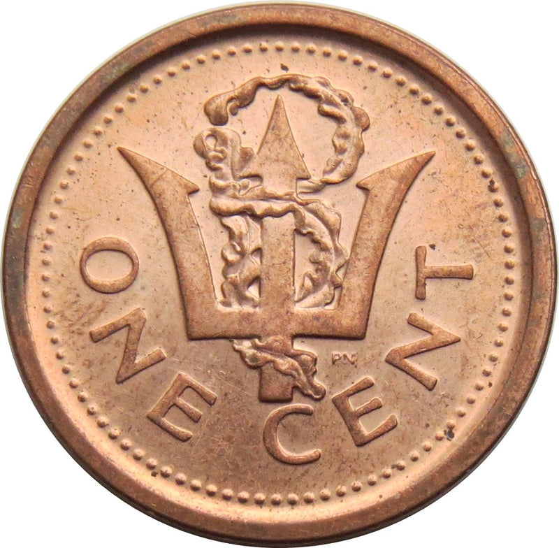 Barbados 1 Cent Coin | Queen Elizabeth II | Trident | KM10b | 2007 - 2012