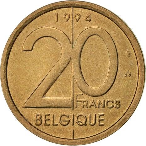 Belgian Coin 20 Francs - Albert II Belgique | Angel | Scales | KM191 | 1994 - 2001