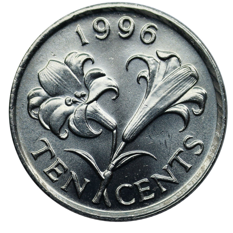 Bermuda | 10 Cents Coin | Queen Elizabeth II | Bermuda Lily | KM46 | 1986 - 1998