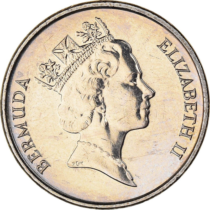 Bermuda | 5 Cents Coin | Queen Elizabeth II | Angelfish | KM45 | 1986 - 1998