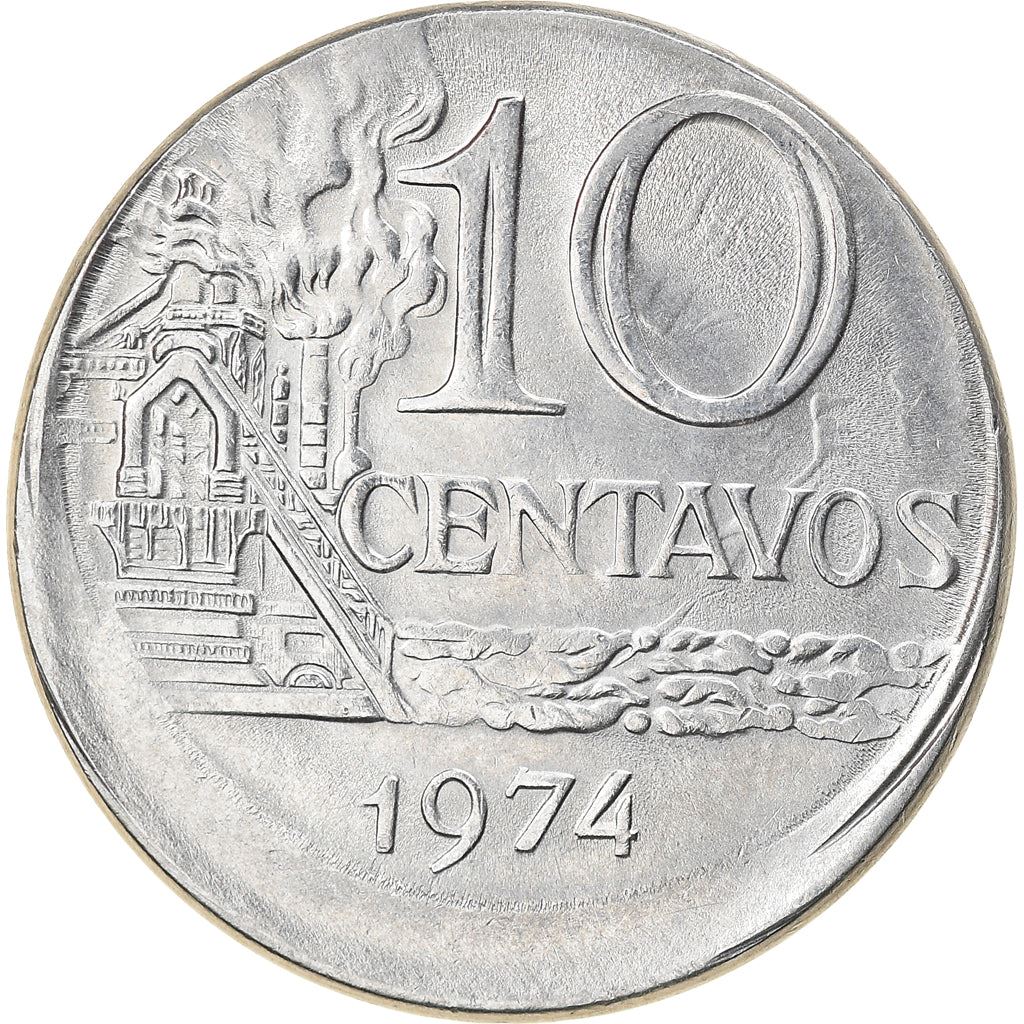 Brazil 10 Centavos Coin | magnetic | KM578.1a | 1974 - 1979