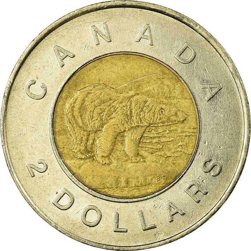 Canada Coin Canadian 2 Dollars | Queen Elizabeth II | Polar Bear | KM270 | 1996 - 2003
