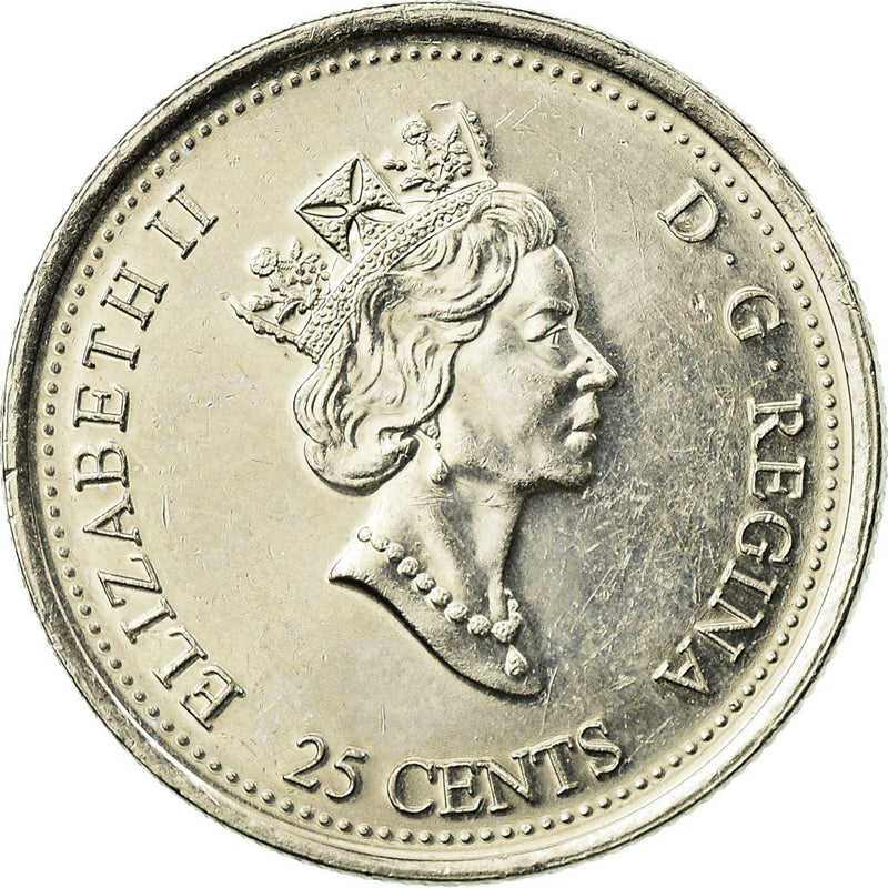 Canada Coin Canadian 25 Cents | Queen Elizabeth II | Children Painting | KM350 | 1999