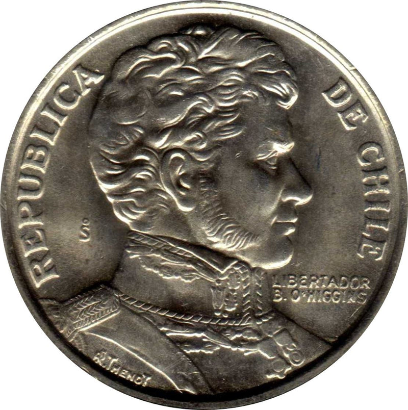 Chile | 1 Peso Coin | Bernardo O'Higgins| KM208 | 1976 - 1977