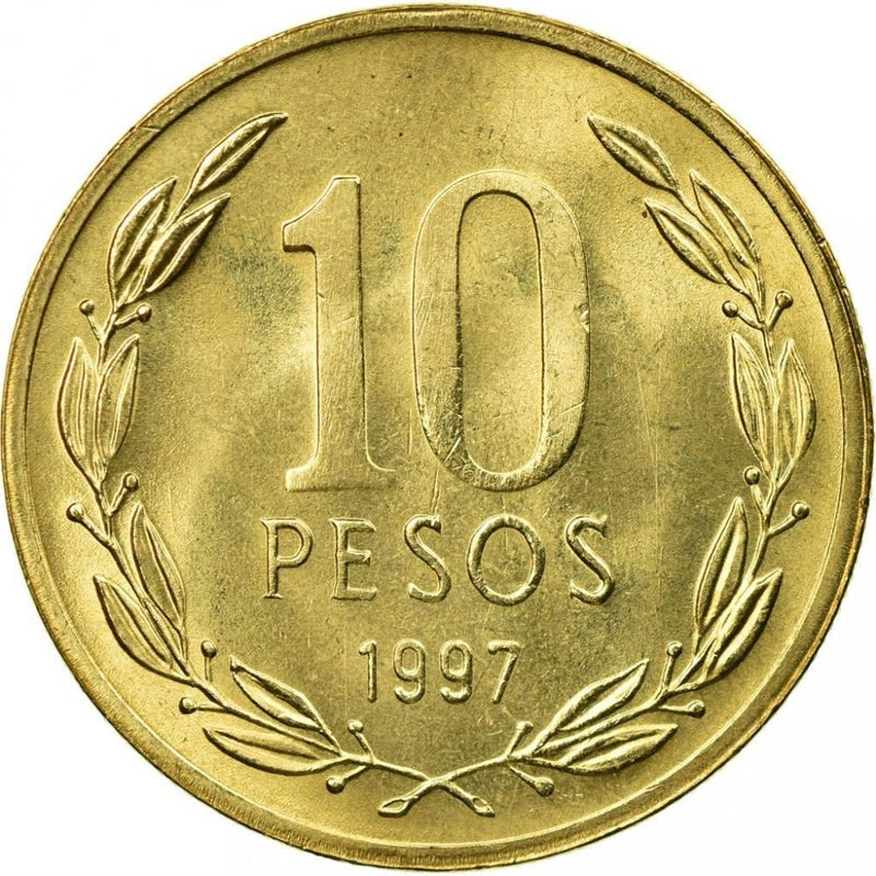 Chile 10 Pesos Coin KM228 1990 - 2021