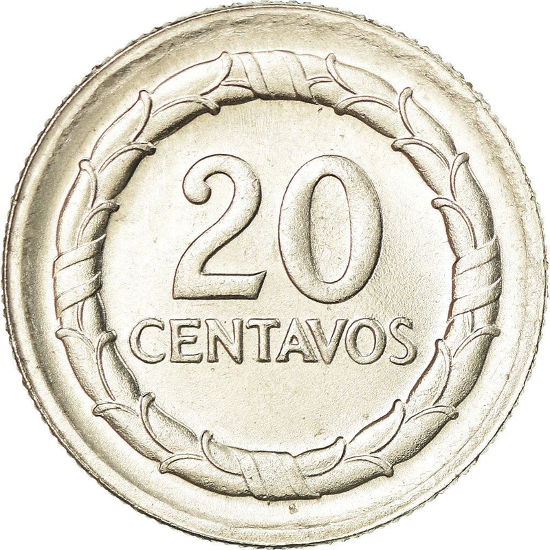 Colombia | 20 Centavos Coin | General Santander | 1967 - 1969