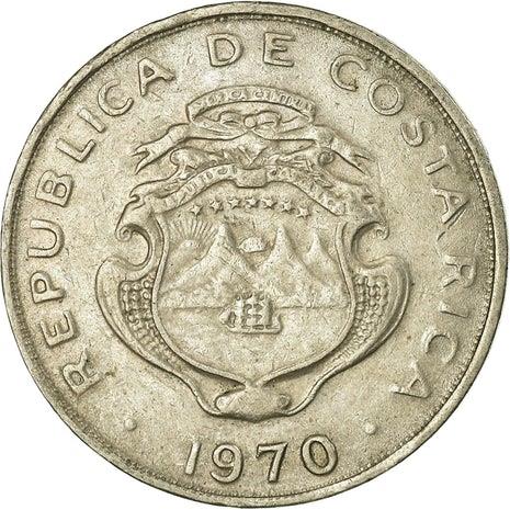 Costa Rica 50 Centimos Coin | Stars | Volcno | Ship | Sun | KM189.3 | 1968 - 1978
