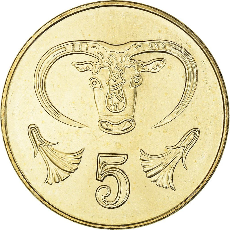 Cyprus 5 Cents Coin | Bull | KM55.3 | 1991 - 2004