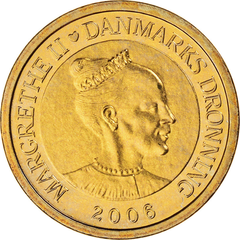 Danish Coin 10 Kroner | Margrethe II 4th portrait The Shadow | KM903 | Denmark | 2006