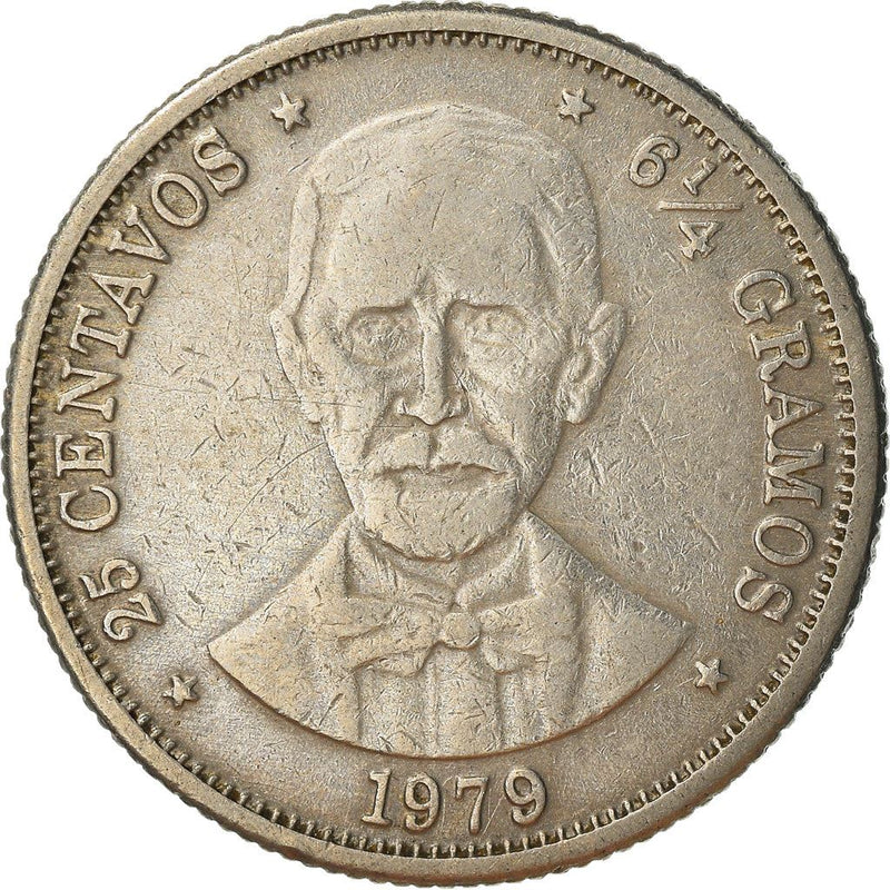 Dominican Republic 25 Centavos Coin | Juan Pablo Duarte | KM51 | 1978 - 1981