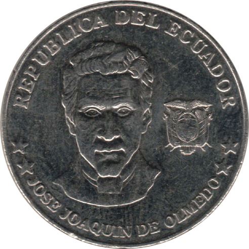 Ecuador 25 Centavos Coin | President Jose Joaquin de Olmedo | KM107 | 2000