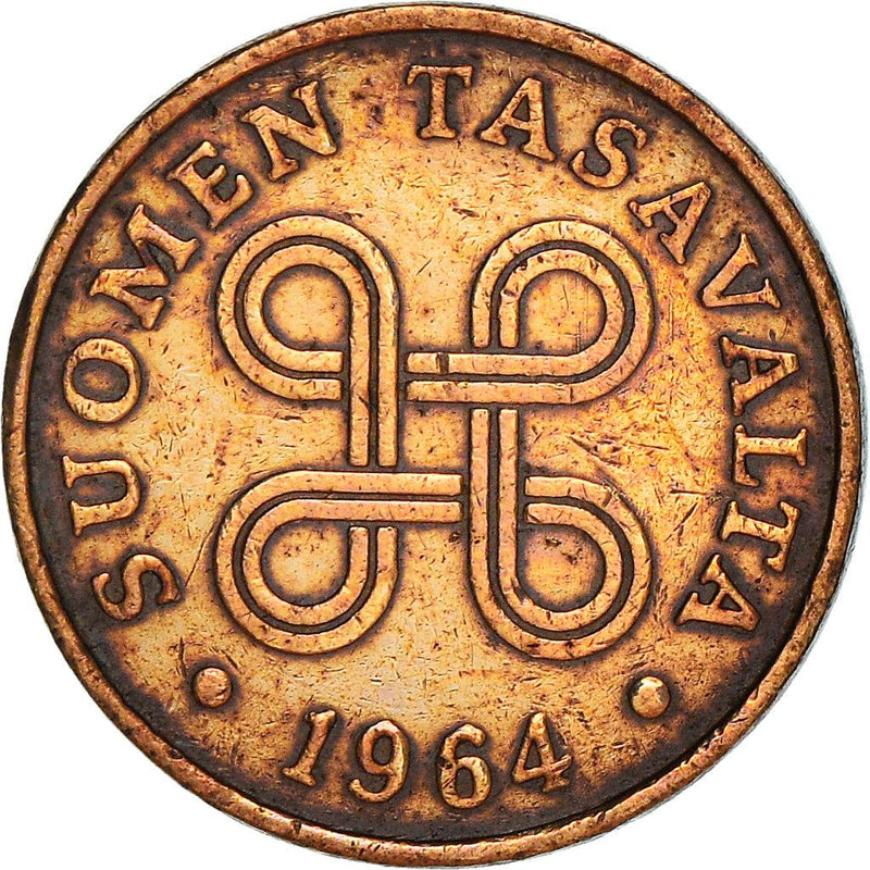 Finland Coin Finnish 1 Penni | Saint Hannes Cross | KM44 | 1963 - 1969
