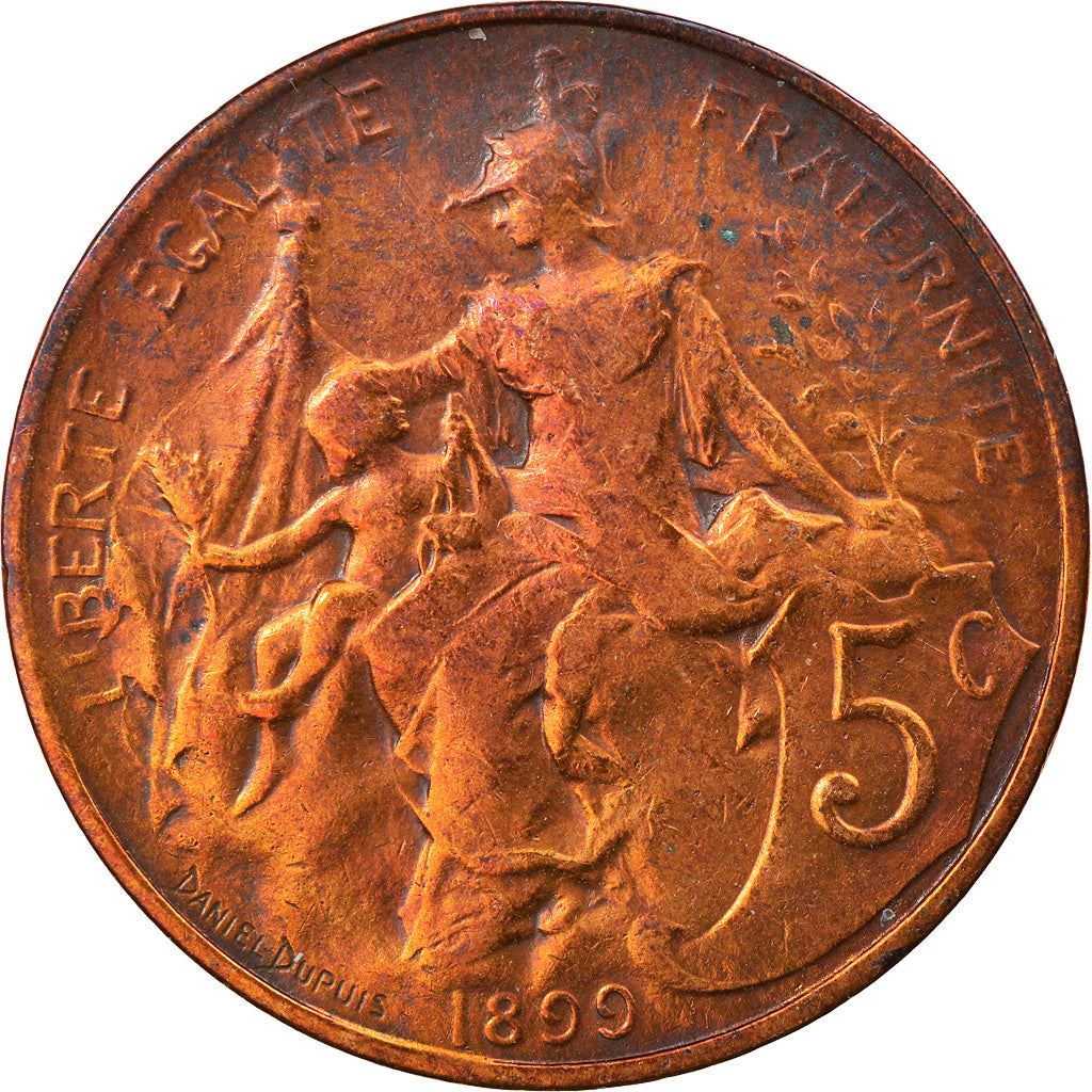 French 5 Centimes Coin | KM842 | France | 1897 - 1921