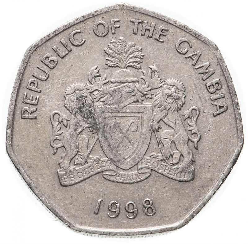 Gambia 1 Dalasi Coin | Crocodile | KM59 | 1998