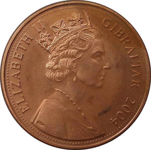 Gibraltar | 1 Penny | Queen Elizabeth II | British Occupation | Barbary Macaque | KM1046 | 2004