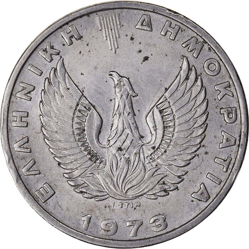 Greece 20 Drachmai Coin | Pheonix | Goddess Athena | KM112 | 1973