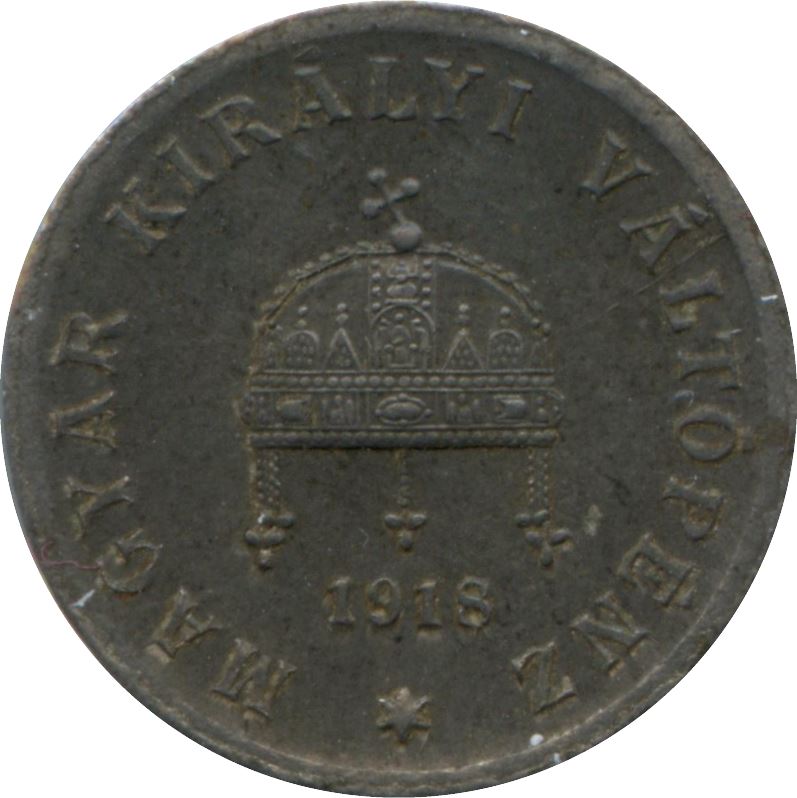 Hungary 2 Filler Coin | Holy Crown | KM497 | 1916 - 1918