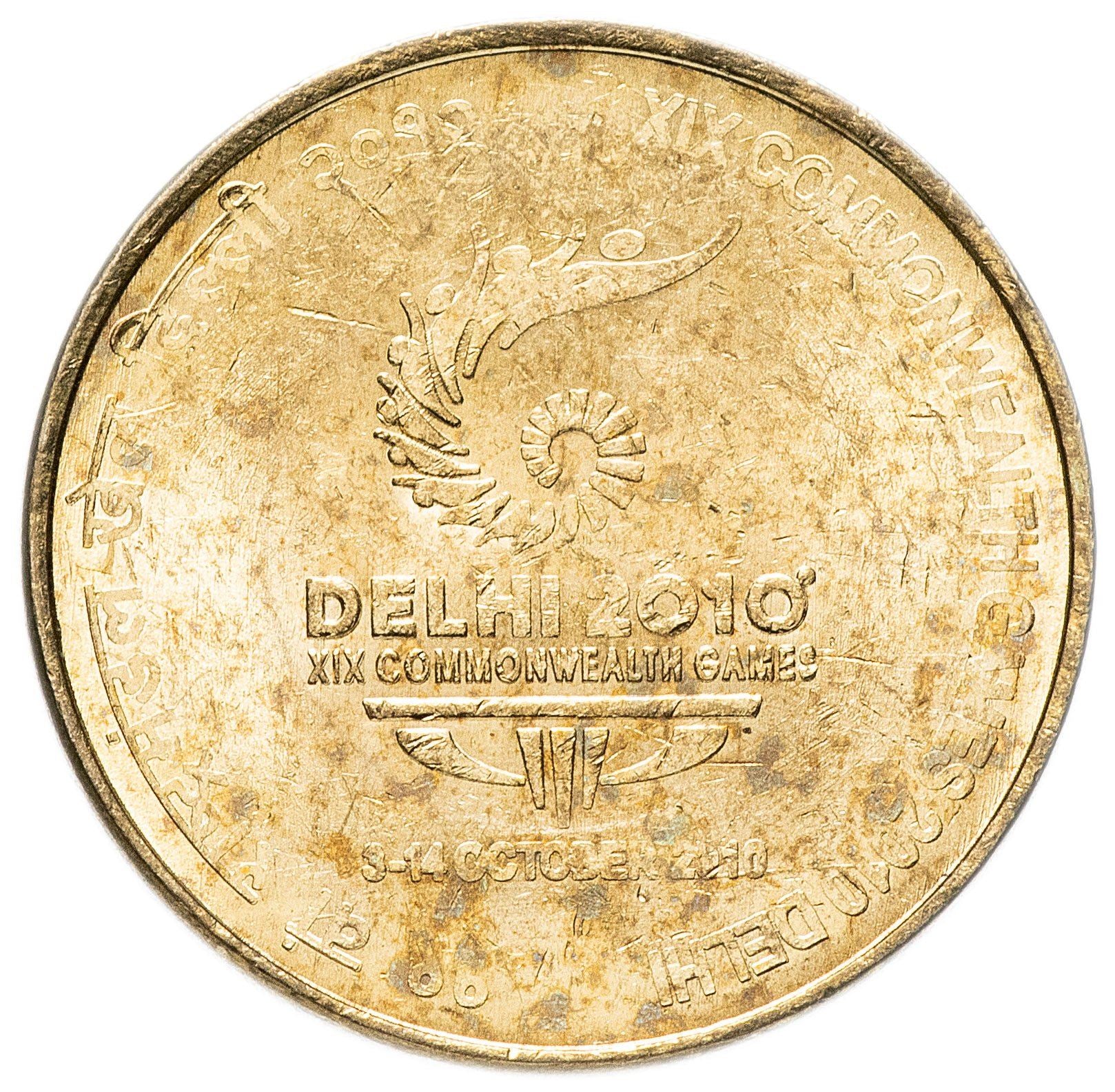 India | 5 Rupees Coin | Commonwealth Games | Km:391 | 2010