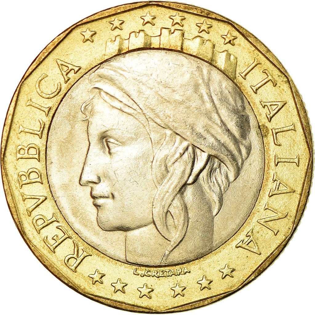 Italy Coin 1000 Lire European Union Reunited Germany Map | Globe | KM194 | 1997 - 2001