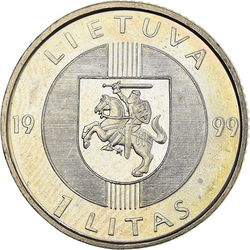 Lithuania 1 Litas | Baltic Way | Oak Leave | Hands | KM117 | 1999