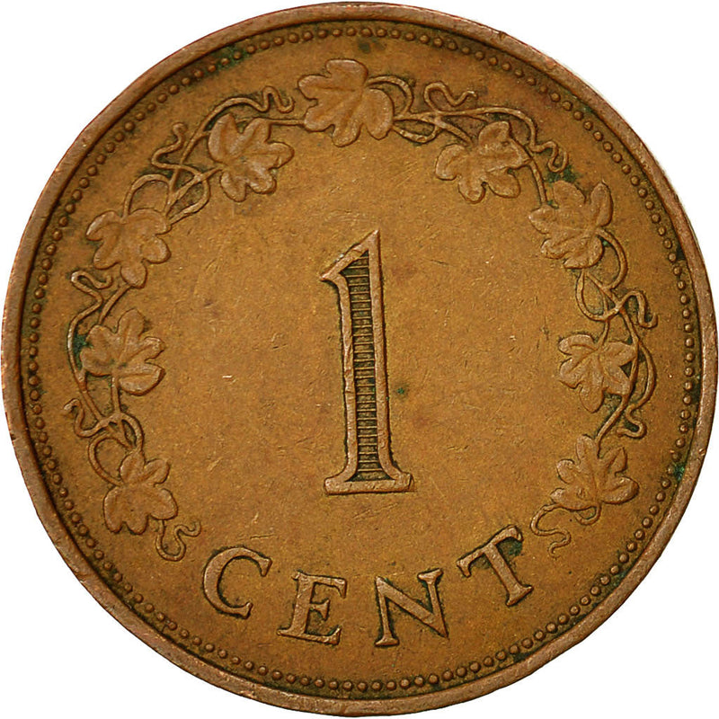 Malta Coin Maltese 1 Cent | George Cross | KM8 | 1972 - 1982
