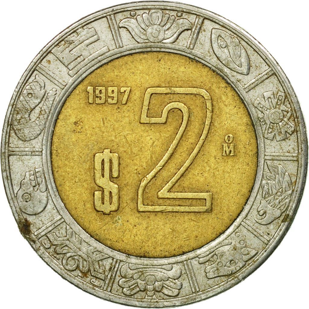 Mexico 2 Pesos | Aztec calendar | Piedra del Sol Coin | KM604 | 1996 - 2021