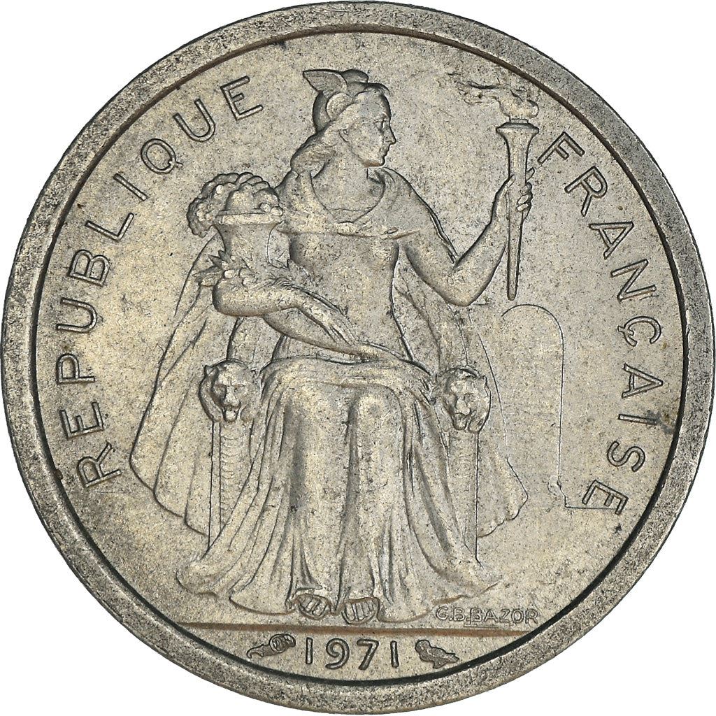 New Caledonia 1 Franc Coin 1971 KM 8