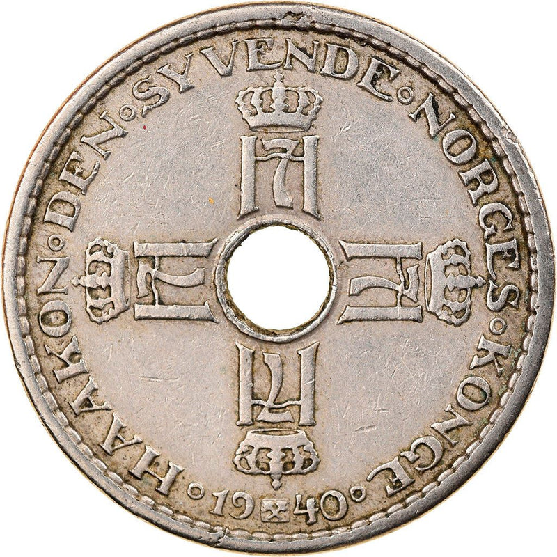 Norway 1 Krone - Haakon VII Coin KM385 1925 - 1951
