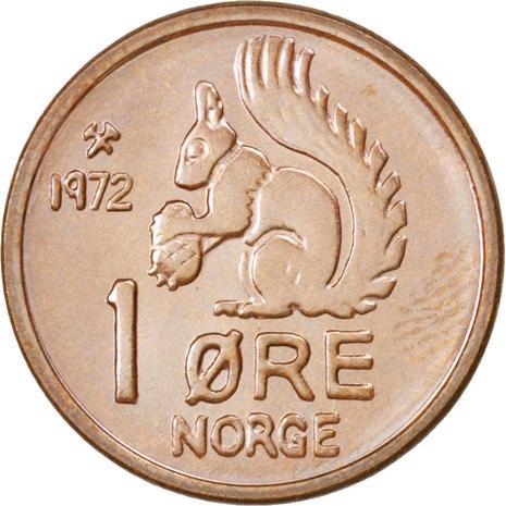 Norway 1 Øre - Olav V Coin KM403 1958 - 1972