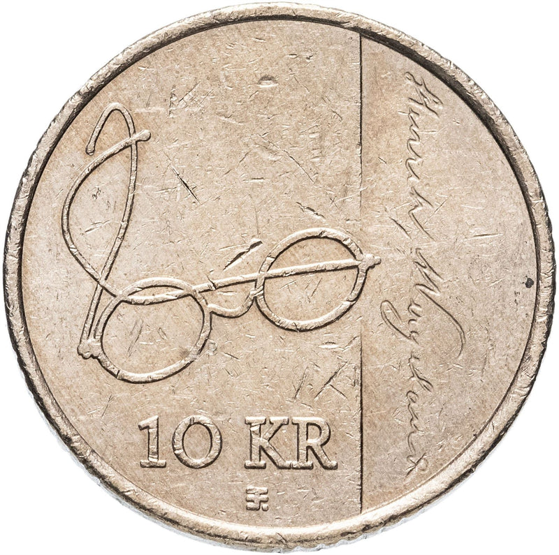 Norway 10 Kroner Coin | Harald V Henrik Wergeland | KM482 | 2008