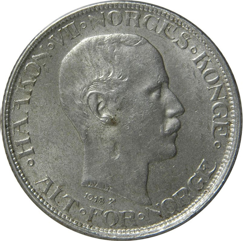 Norway 50 Ore Coin | Haakon VII Type 1 | KM374 | 1909 - 1919