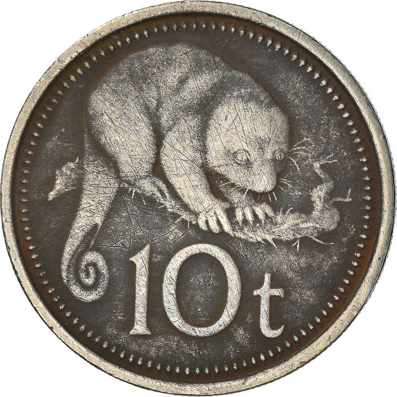 Papua New Guinea Coin Papua New Guinean 10 Toea | Elizabeth II | Spotted Cuscus | KM4 | 1975 - 2001