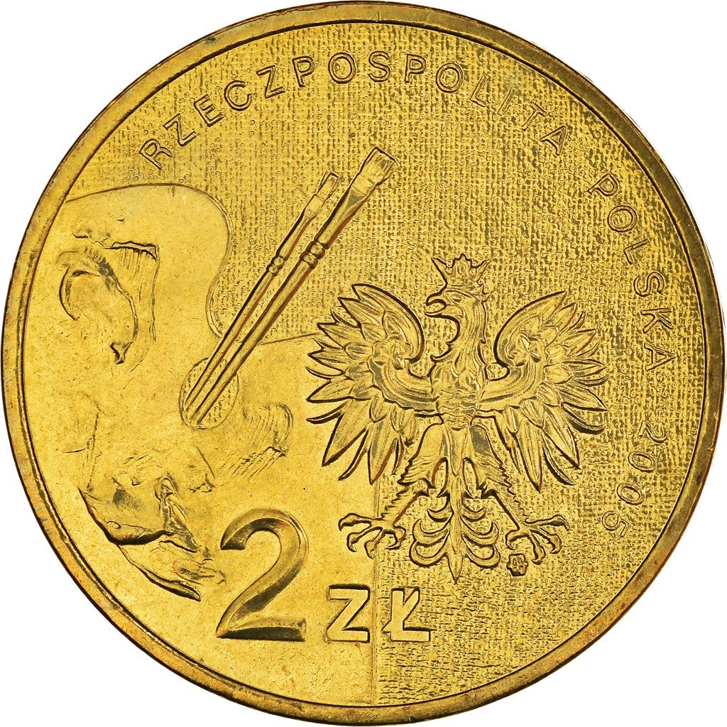 Poland | 2 Złote Coin | World War II | Wepons | Dove | Eagle | KM558 | 2005